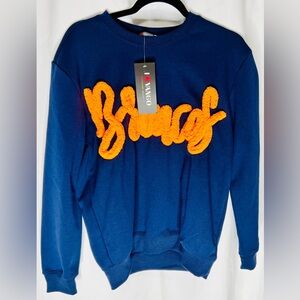 Denver Broncos I ❤️ Vango Navy Sweatshirt Size: Small